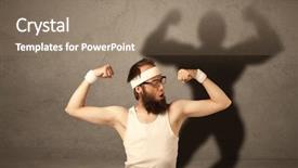  Presentation with urine of funny - PPT layouts with muscle weakness - funny young guy posing background and a coral colored foreground