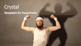  Presentation with funny - Theme enhanced with muscle weakness - funny young guy posing background and a coral colored foreground