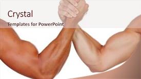 Presentation with wrestling - Slide deck with muscle weakness - two powerful men arm wrestling background and a lemonade colored foreground