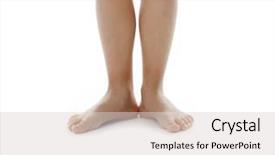  Presentation with feet - Audience pleasing slide set consisting of foot muscles - child's feet backdrop and a light gray colored foreground