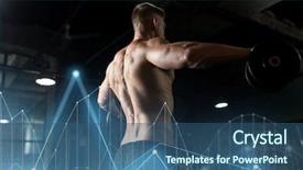  Presentation with bodybuilding - Slides having muscles in gym over diagram background and a  colored foreground