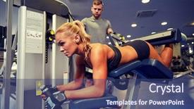  Presentation with woman sport - Cool new slides with muscles on leg curl machine backdrop and a  colored foreground