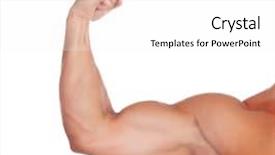  Presentation with strong as a rock - Theme enhanced with muscles strength - strong biceps isolated background and a white colored foreground