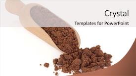  Presentation with crystal sugar - Amazing PPT theme having muscovado brown sugar backdrop and a white colored foreground