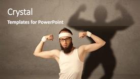  Presentation with funny cow on cow farm - Slides having skinny men - funny young guy posing background and a  colored foreground