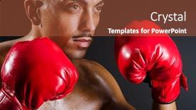  Presentation with shooting - PPT layouts featuring muscular boxer in studio shooting background and a red colored foreground