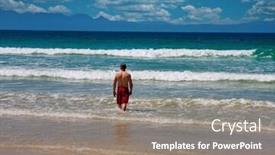  Presentation with cape town - PPT theme having muscular-caucasian-man-walking background and a gray colored foreground