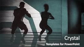  Presentation with jumping mouse - Presentation featuring muscular couple doing jumping squats background and a  colored foreground