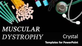  Presentation with medical pills - Presentation theme with muscular-dystrophy-text-on-medical background and a  colored foreground