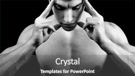  Presentation with meditation - Beautiful presentation featuring muscular fit man in deep backdrop and a  colored foreground