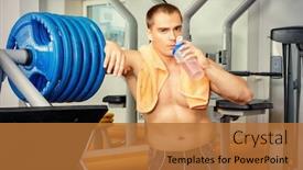  Presentation with water sports - Theme having muscular-handsome-man-drinking-clear background and a red colored foreground