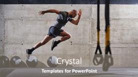  Presentation with air - PPT layouts consisting of muscular-man-captured-in-air background and a gray colored foreground