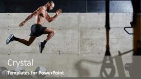  Presentation with air - Slides having muscular-man-captured-in-air background and a gray colored foreground