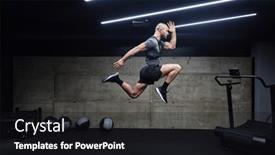  Presentation with air - Presentation theme with muscular-man-captured-in-air background and a black colored foreground