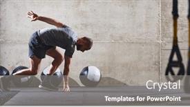  Presentation with air - PPT theme consisting of muscular-man-captured-in-air background and a  colored foreground