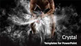  Presentation with workout - Audience pleasing PPT theme consisting of muscular man clapping hands backdrop and a dark gray colored foreground