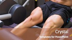  Presentation with workout - Beautiful presentation theme featuring muscular man doing a leg backdrop and a  colored foreground