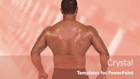  Presentation with flexing - Slide deck enhanced with muscular man flexing for camera against orange background background and a coral colored foreground
