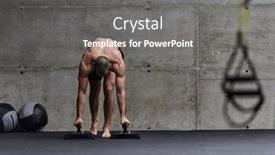  Presentation with body balance - Slide deck consisting of muscular-man-in-a-handstand background and a gray colored foreground