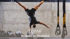  Presentation with body balance - Presentation theme consisting of muscular-man-in-a-handstand background and a gray colored foreground