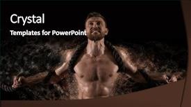  Presentation with rope - Presentation theme having muscular man with a rope background and a black colored foreground