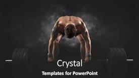  Presentation with barbell - Audience pleasing presentation design consisting of muscular-man-workout-with-barbell backdrop and a dark gray colored foreground