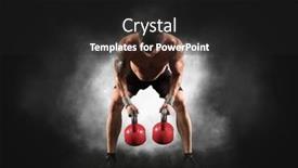  Presentation with workout - PPT theme enhanced with muscular-man-workout-with-red background and a dark gray colored foreground