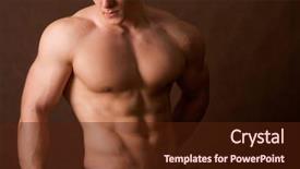  Presentation with muscular dystrophy name - Slides having muscular man background and a tawny brown colored foreground