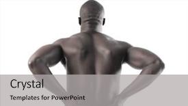  Presentation with black man - Slide set consisting of muscular muscle pain - back black man background and a  colored foreground