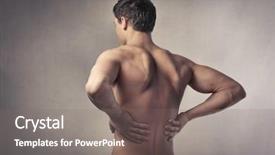  Presentation with youth leadership greenboard young - Colorful PPT theme enhanced with muscular muscle pain - young ma suffering from backache backdrop and a gray colored foreground