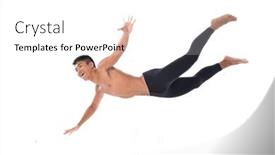  Presentation with sport - Presentation theme with muscular-sport-man-in-studio background and a white colored foreground