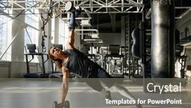  Presentation with strong - Presentation featuring muscular-sportsman-training-with-heavy background and a  colored foreground