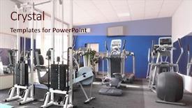  Presentation with medical imaging center mri - Presentation theme having muscular system - image of fitness center background and a lemonade colored foreground