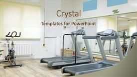  Presentation with physical fitness test - Colorful presentation design enhanced with muscular system - image of treadmills in fitness backdrop and a soft green colored foreground