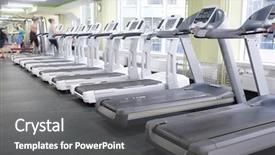  Presentation with concert hall organ - Colorful slide deck enhanced with muscular system - image of treadmills backdrop and a gray colored foreground