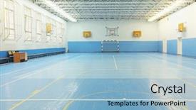  Presentation with sport - Slides consisting of muscular system - interior of a sport games background and a light blue colored foreground