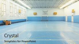  Presentation with sport - Presentation with muscular system - interior of a sport games background and a light blue colored foreground