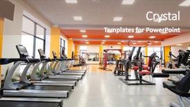  Presentation with barangay hall - Presentation theme having muscular system - interior of treadmills background and a coral colored foreground
