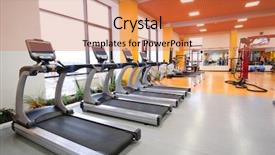  Presentation with fitness - Cool new presentation with muscular system - interior of treadmills backdrop and a  colored foreground