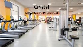  Presentation with fitness - Beautiful presentation theme featuring muscular system - interior of treadmills backdrop and a coral colored foreground