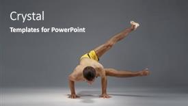  Presentation with yoga - Amazing presentation theme having muscular-yoga-stands-on-hands backdrop and a dark gray colored foreground