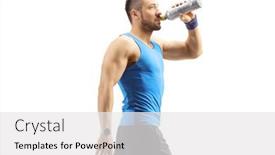  Presentation with sportswear - Presentation theme consisting of muscular-young-man-in-sportswear background and a white colored foreground