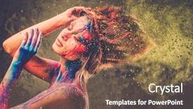  Presentation with woman body - PPT theme having muse with creative body art background and a tawny brown colored foreground