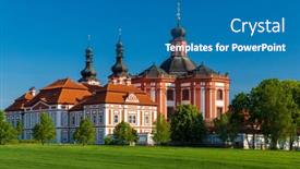  Presentation with baroque - Presentation theme with museum-and-ballery-in-marianska background and a teal colored foreground