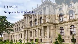  Presentation with vienna - Presentation featuring museum-facade-with-sculptures background and a sky blue colored foreground