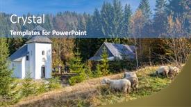  Presentation with museum - PPT theme featuring museum-kysucke-dediny-in-kysuca background and a teal colored foreground