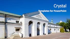  Presentation with museum artifacts tools - Colorful PPT theme enhanced with museum of arsenal zamosc poland backdrop and a  colored foreground