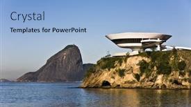  Presentation with contemporary art - Colorful PPT theme enhanced with museum-of-contemporary-art backdrop and a  colored foreground