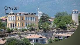  Presentation with history - Audience pleasing presentation theme consisting of museum of town history in safranbolu turkey backdrop and a light blue colored foreground