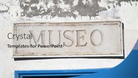  Presentation with latina - PPT theme with museum-sign-ponza-province background and a light gray colored foreground